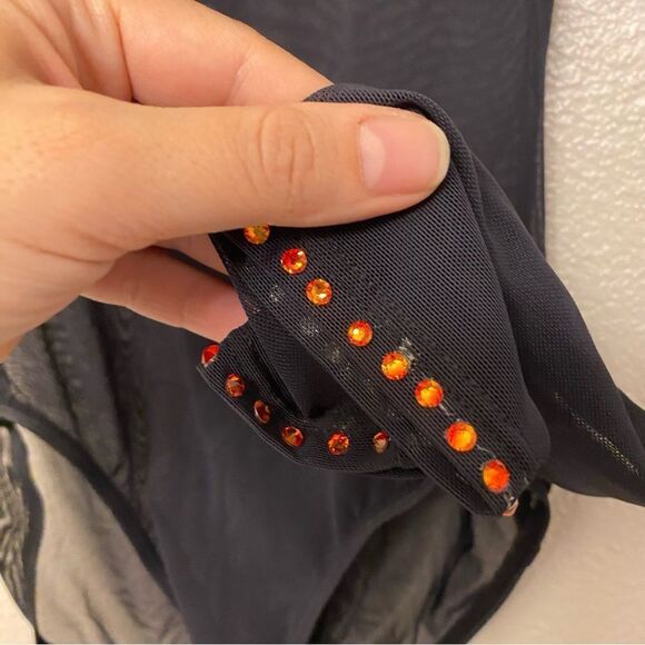 WEISSMAN Balera Dance black Long Sleeve Mesh Leotard overlay SM11109 SA adult - Picture 9 of 13